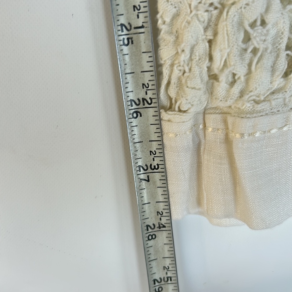 🌼3 for $15🌼 Debbie Shuchat 100% Linen Fully Lines Lace Cuff Wide Leg Pants - Picture 8 of 11